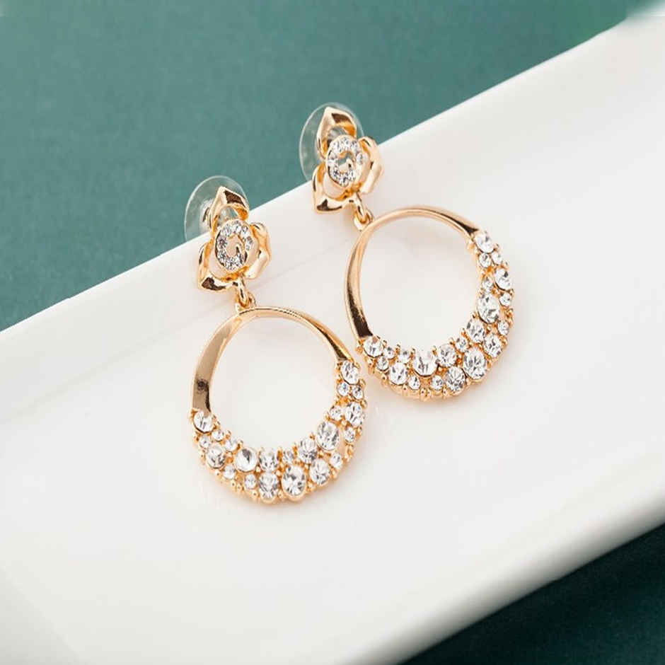 Shining Diva Fashion Stylish Fancy Golden Gold Plated Earrings for Women | 9567er