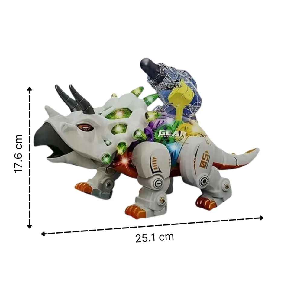 Toyshine Battery Operated Triceratops Dinosaur Toy with Lights-Sound | Age - 3+ | Multi