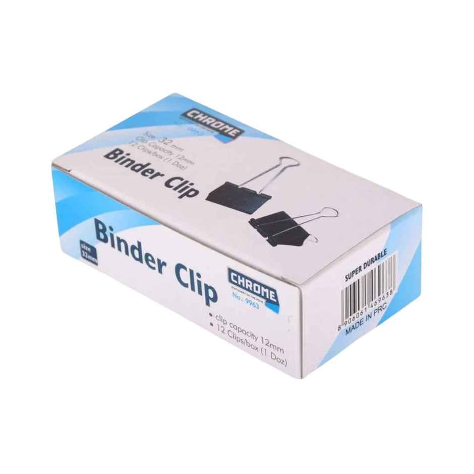 Chrome Black Binder Clip - 32Mm