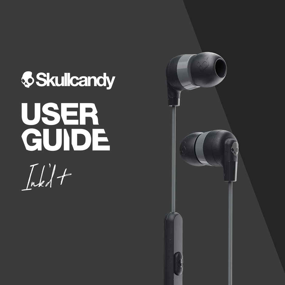 Skullcandy Ink'd+ In-Ear Wired Earbuds, Microphone, Works with Bluetooth Devices and Computers-Black(3.5 mm Jack)