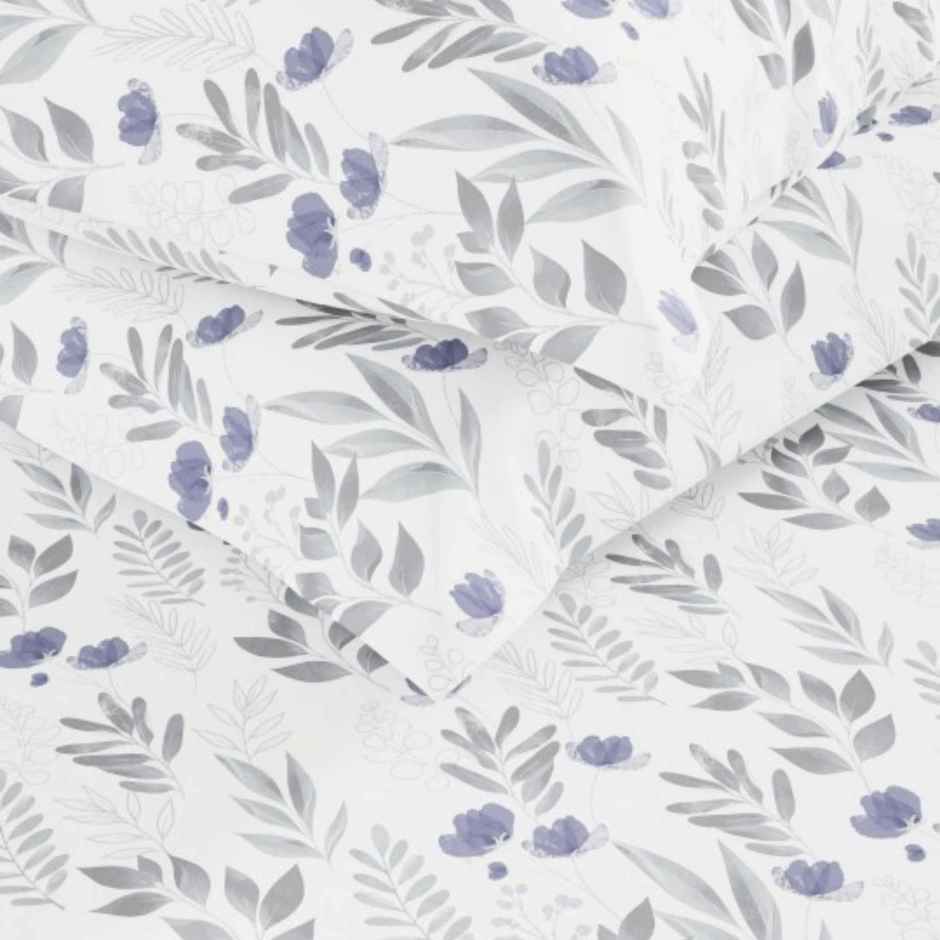 Nautica Super Soft 100% Cotton Fabric Comforter for All Weather | Double Size | Floral | Grey