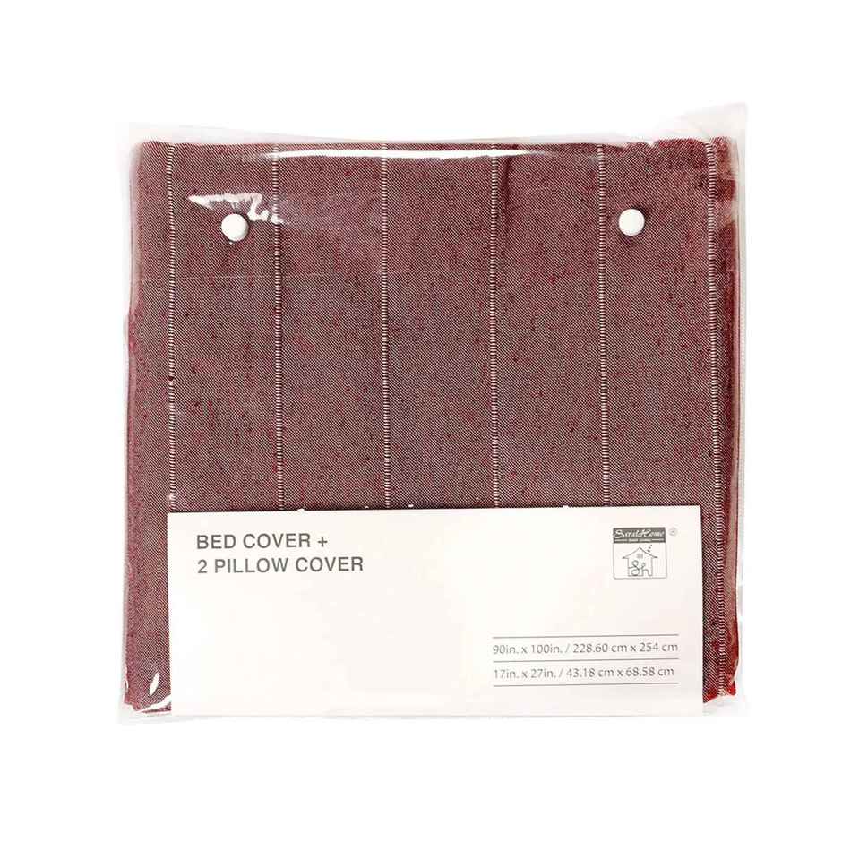 Casacraft by Pepperfry Bed Cover 500 TC With 2 Pillow Covers | Wine