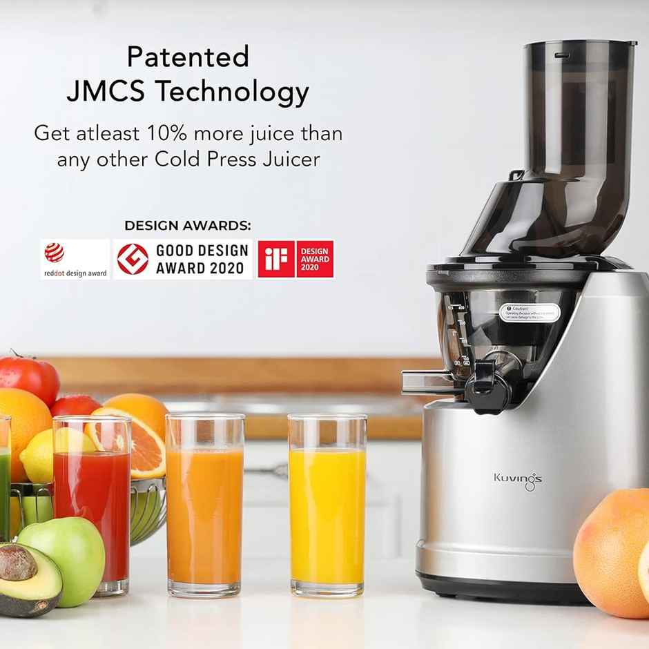 Kuvings B1700 Dark Silver Cold Press Juicer | 240 W | Fruit & Vegetable Juicer - Dark Silver