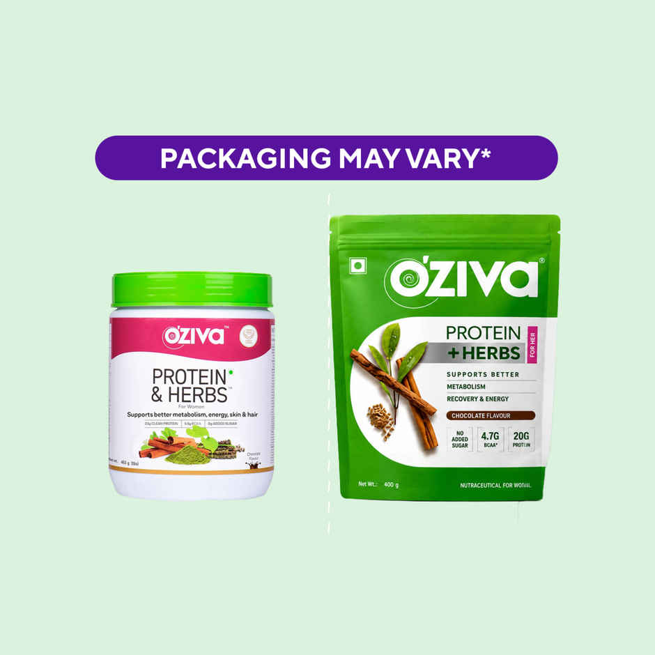Oziva Protein & Herbs For Women | Whey Protein For Energy, Metabolism Blend | Chocolate