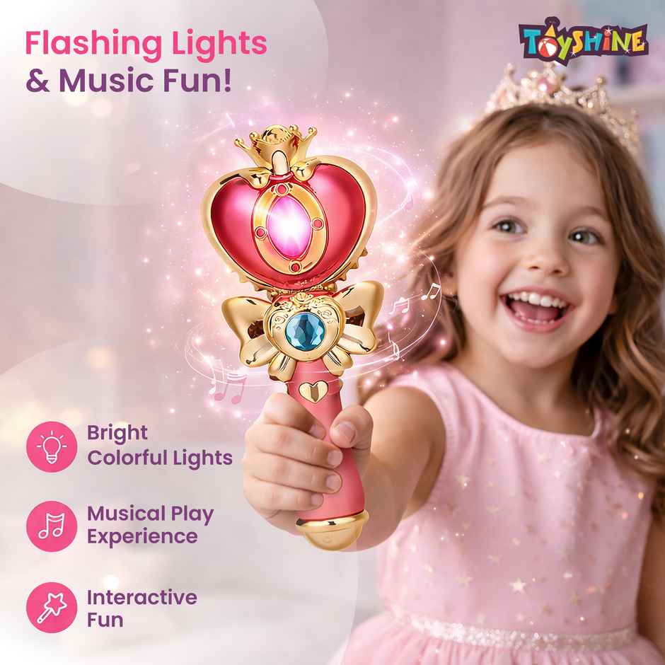Toyshine Fairy Wand Electric Magic Moon Styling Stick With Flashing Lights And Music