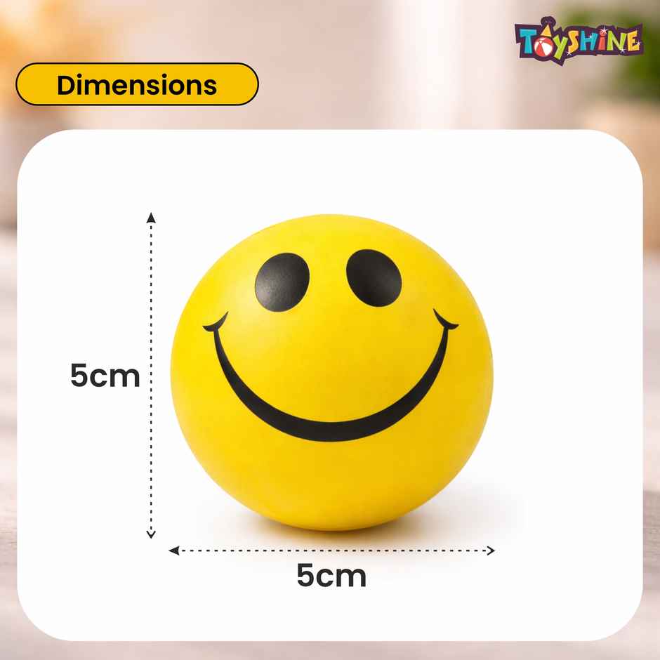 Toyshine 12 Smiley Squeeze Sponge Balls| For Stress Relief | Therapy | And Party Fun