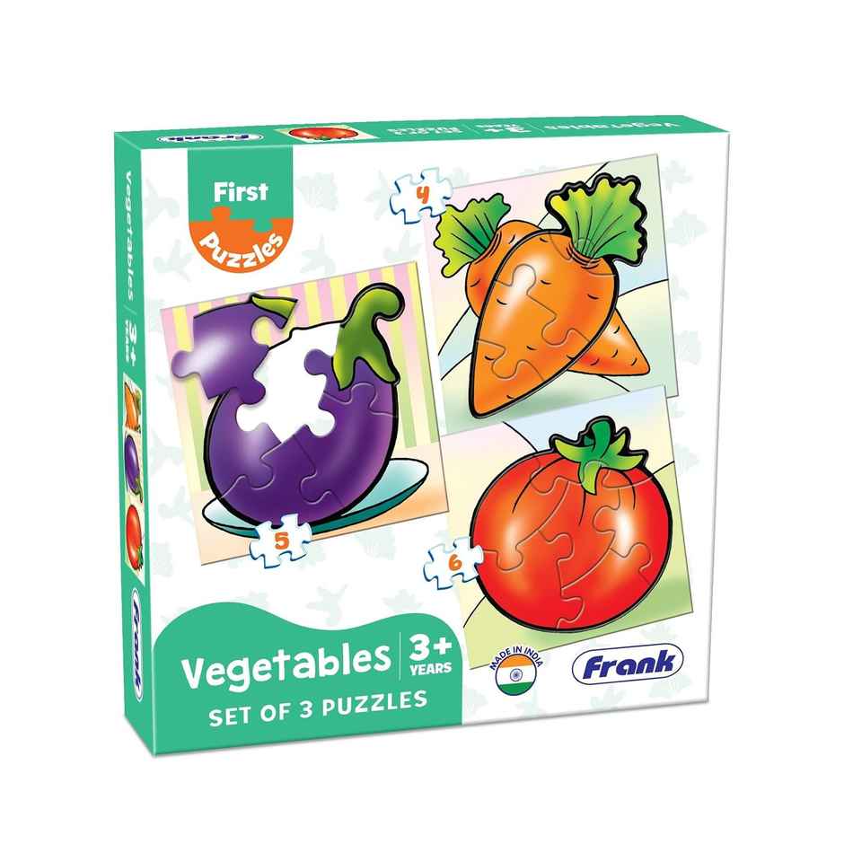 Frank Vegetables - A Set Of 3 First Puzzles - 4, 5 & 6 Pieces