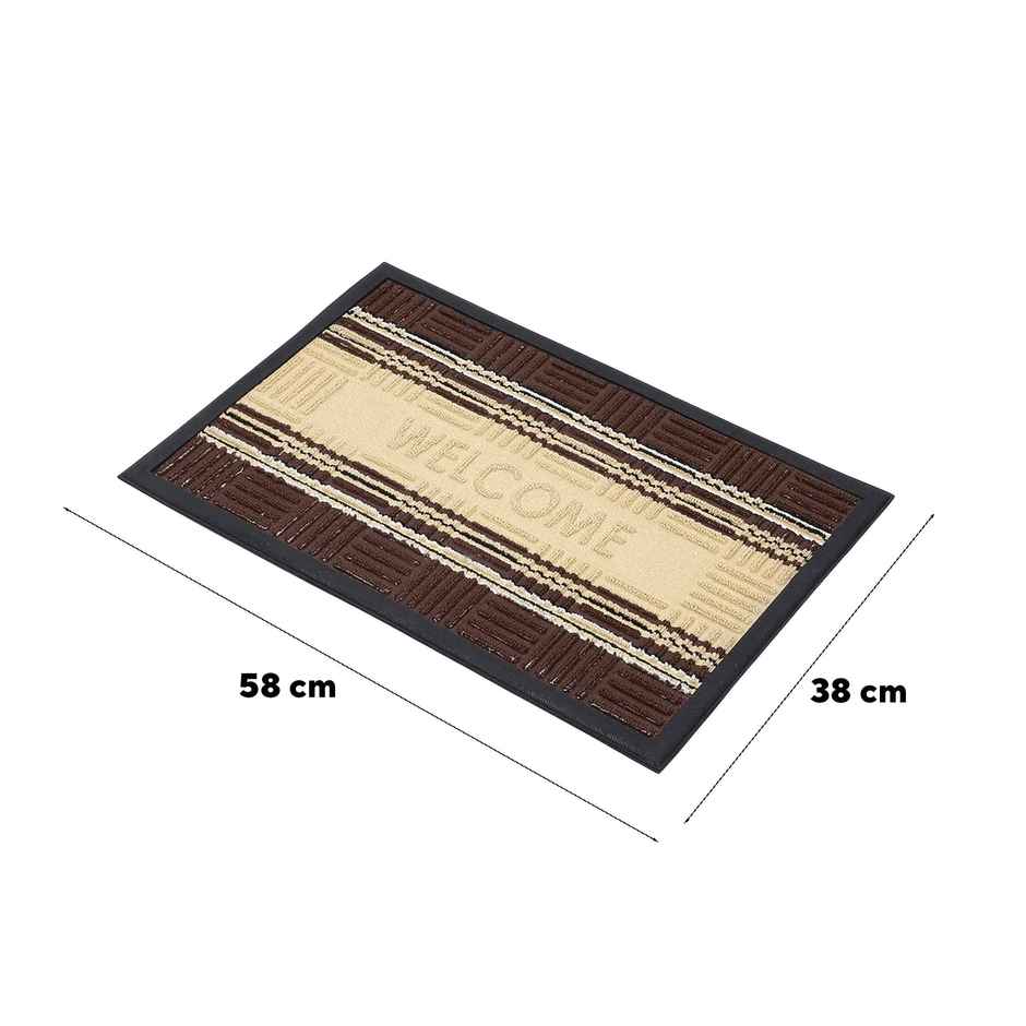 Status New Rubber Border Mat | 38 cm x 58 cm | Brown