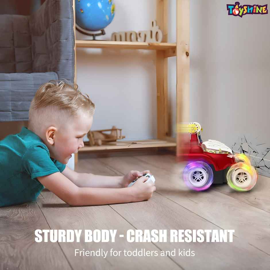 Toyshine Rc Stunt Car With Lights & Music | Rechargeable | Red