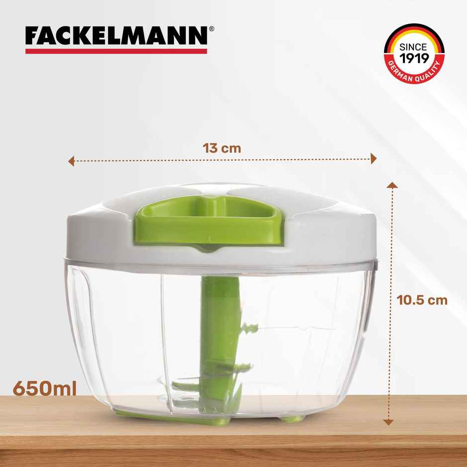 Fackelmann Swift 650Ml Vegetable Chopper For Onion Chopper With Safe & Durable 3-Blade Design