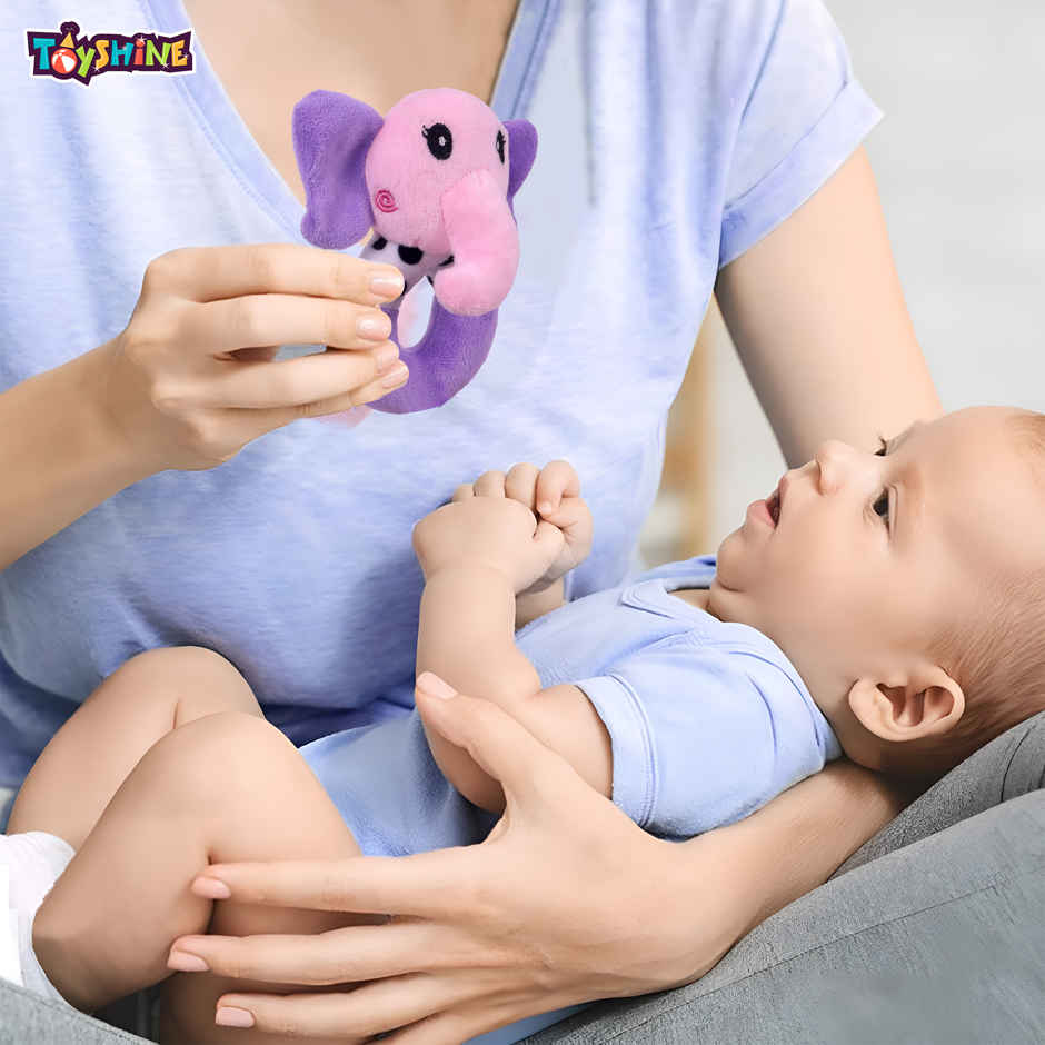 Spanker Baby Hand Cute Soft Elephant Rattle Set