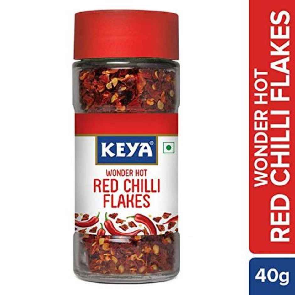 Keya Oregano Seasoning (50g) & Keya Wonder Hot Red Chilli Flakes (40g) Combo