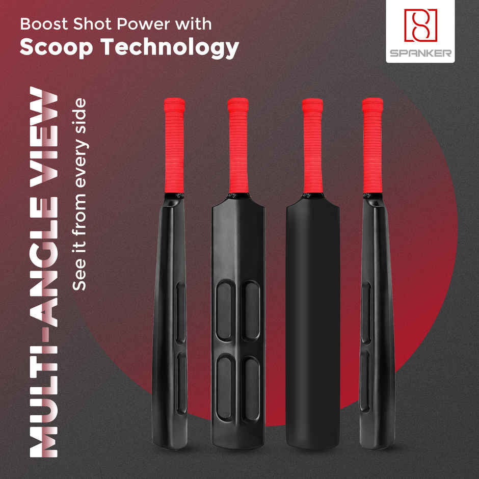 Spanker Sports Plastic Scoop Cricket Bat for Kids, Lightweight Soft Ball Practice Bat