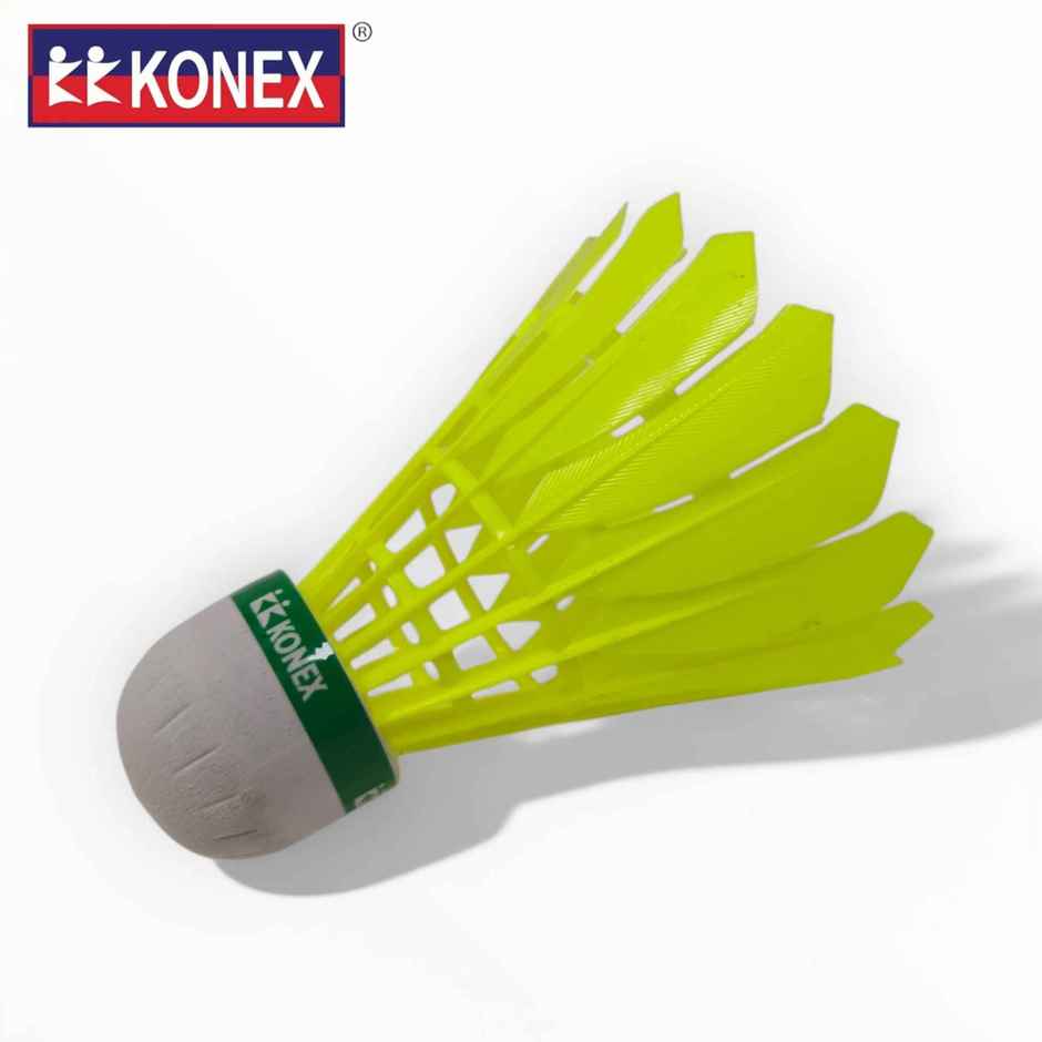 Konex 322 Nylon Shuttle Cock (Pack of 6) | Yellow