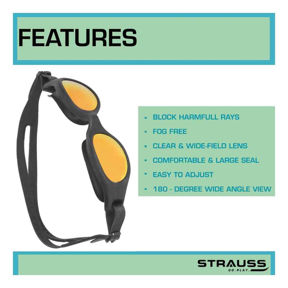 Strauss Swimming Goggles Set | Orange & Green