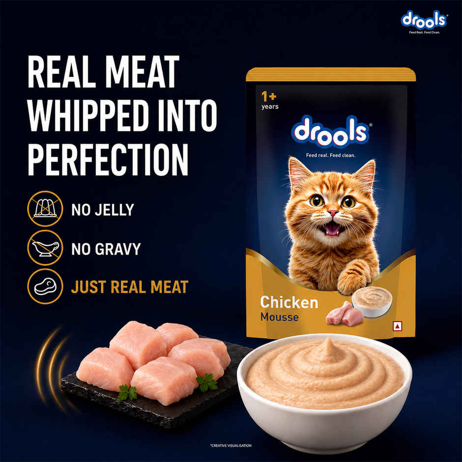 Drools Chicken Mousse Adult Cat Wet Food, 80g (4+1 Free Pack)