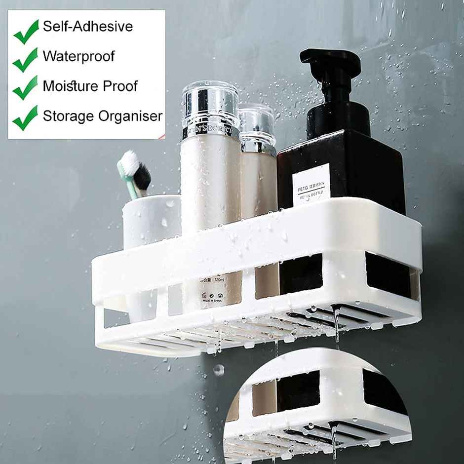 Perpetual Bathroom Organizer Shelf | Self-Adhesive Rack for Wall | Pack of 1