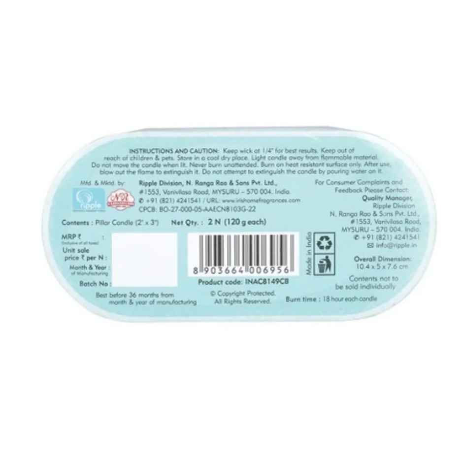 IRIS Cool Blue Scented Pillar Candle