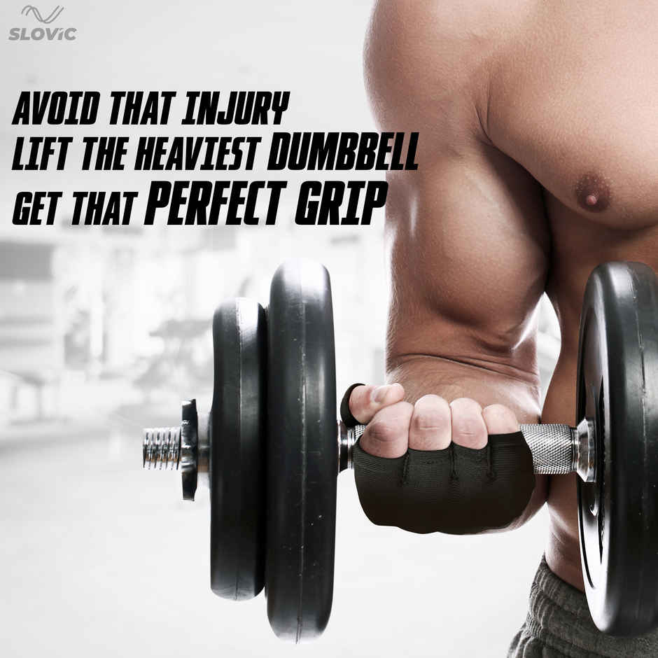 Slovic Leather Gym Gloves for Men & Women Weightlifting & Workout - Black