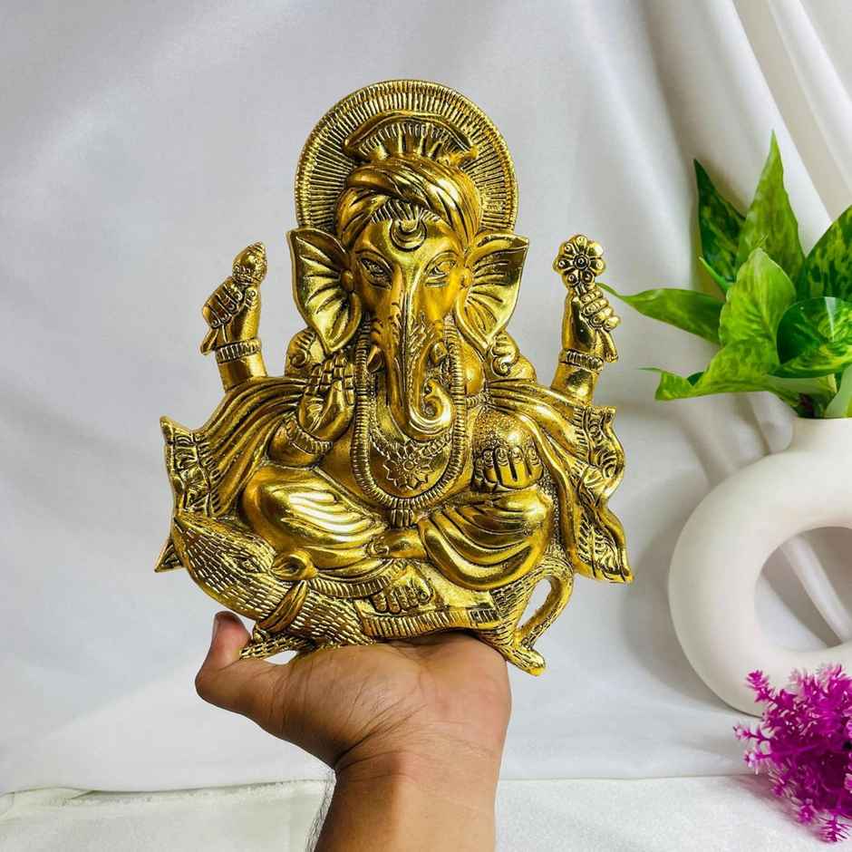 Ganesh Ji Wall Hanging in Gold Polish | Devnidhi