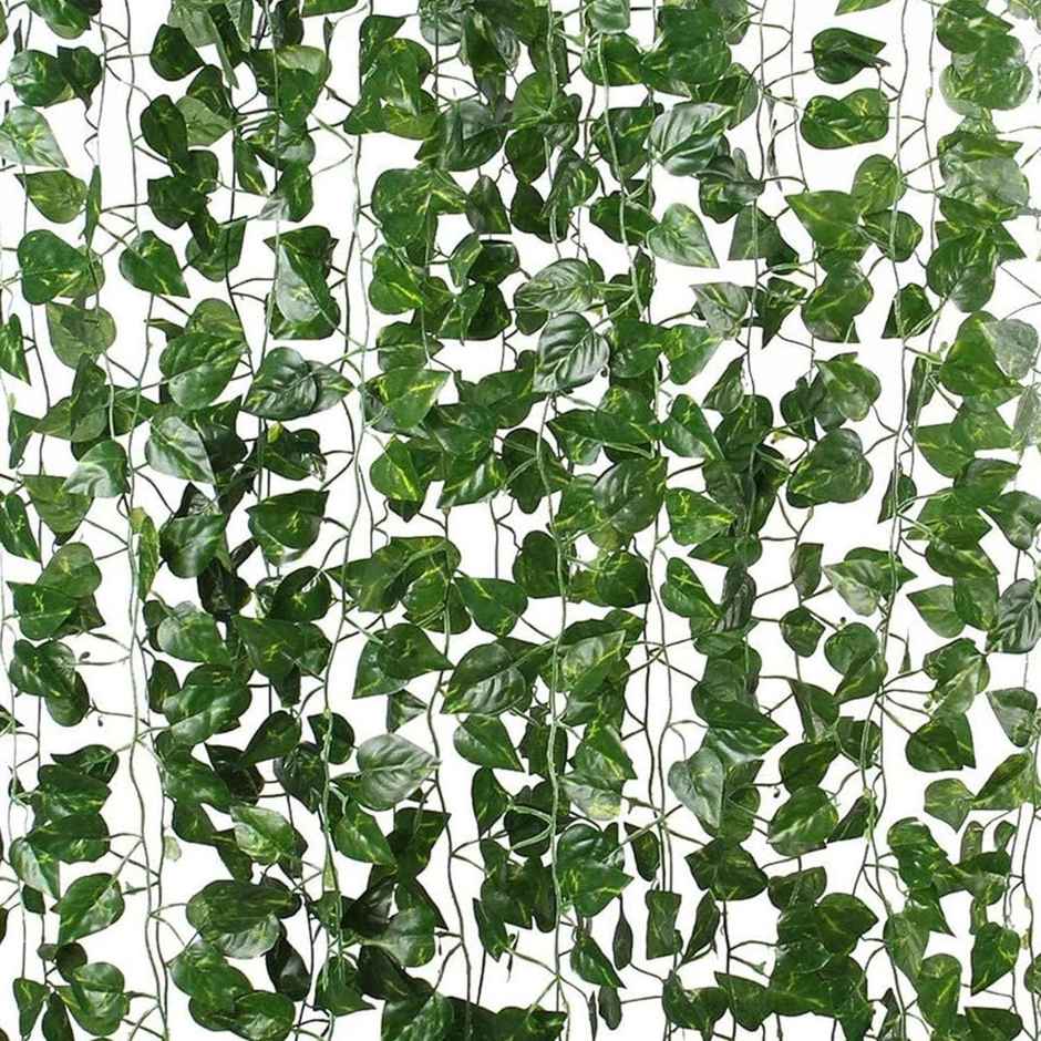 Tied Ribbons Set Of 6 Artificial Money Plant Leaves Creeper Garland (223 Cm)