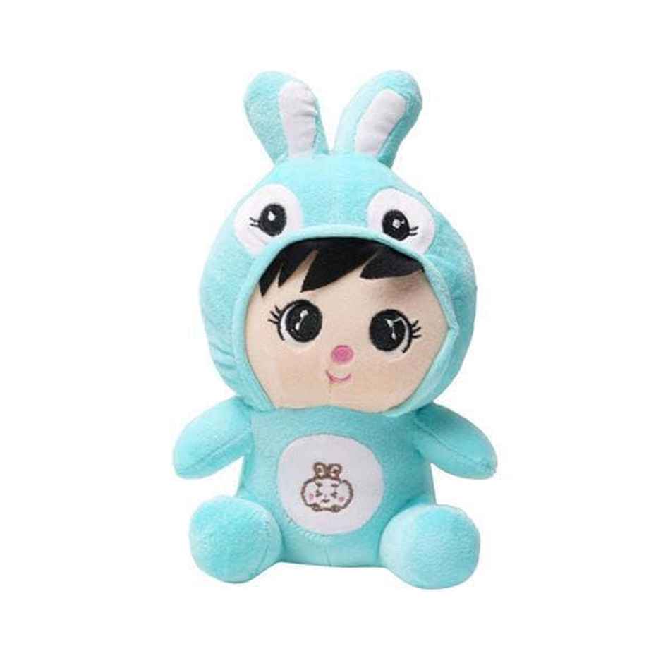 DearJoy Bunny Rabbit with Cap Doll Toy Blue - 27cm