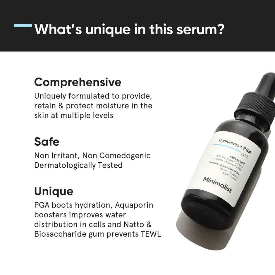 Minimalist 2% Hyaluronic Acid + PGA Face Serum For Hydration