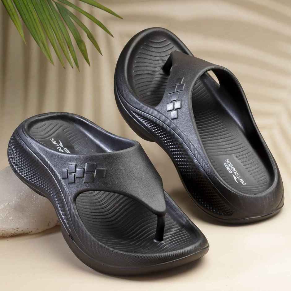 Asian Safari-01 Men Slippers Black (Size-8)