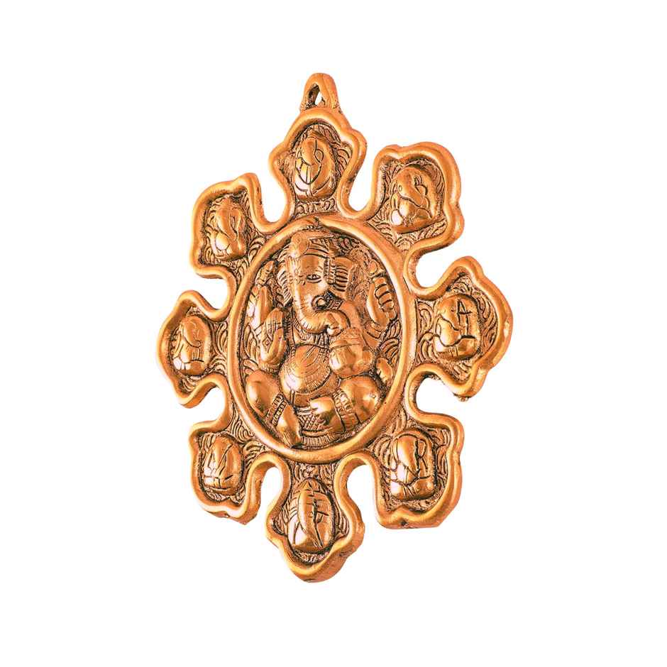 Asthmukhi Ganesh Wall Hanging in Gold Polish | Devnidhi