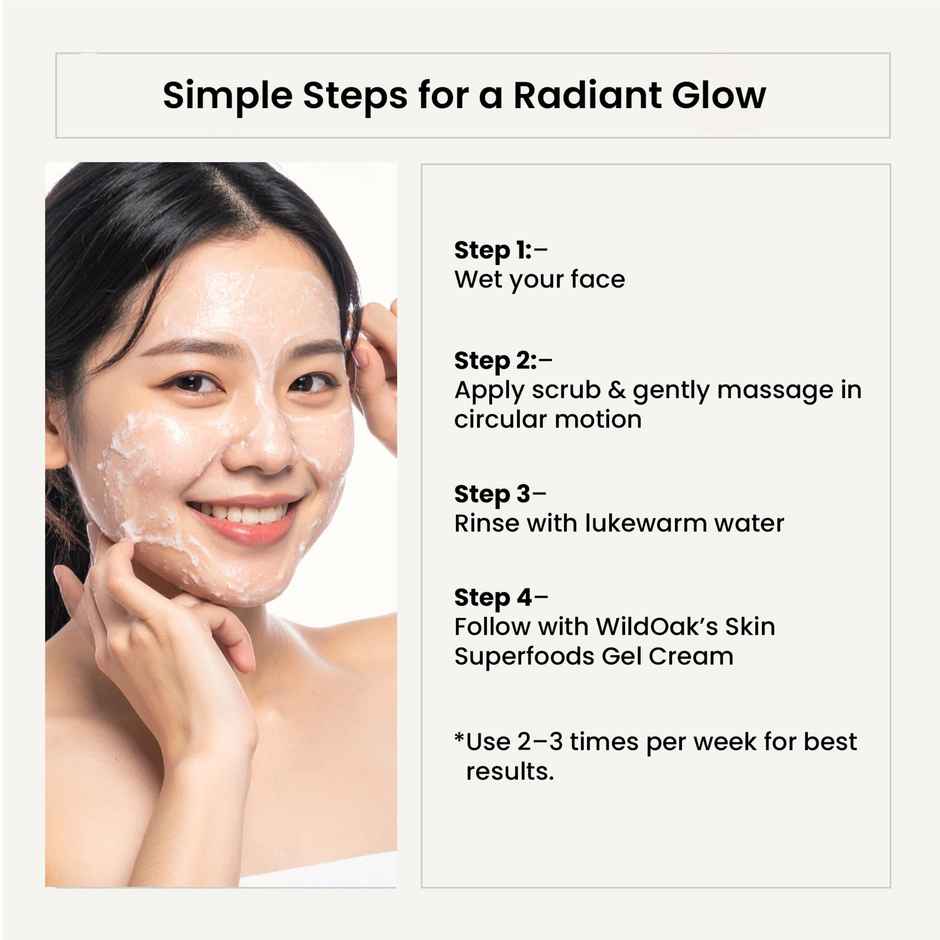 Wild Oak Korean Rice Face Scrub For Glass Skin