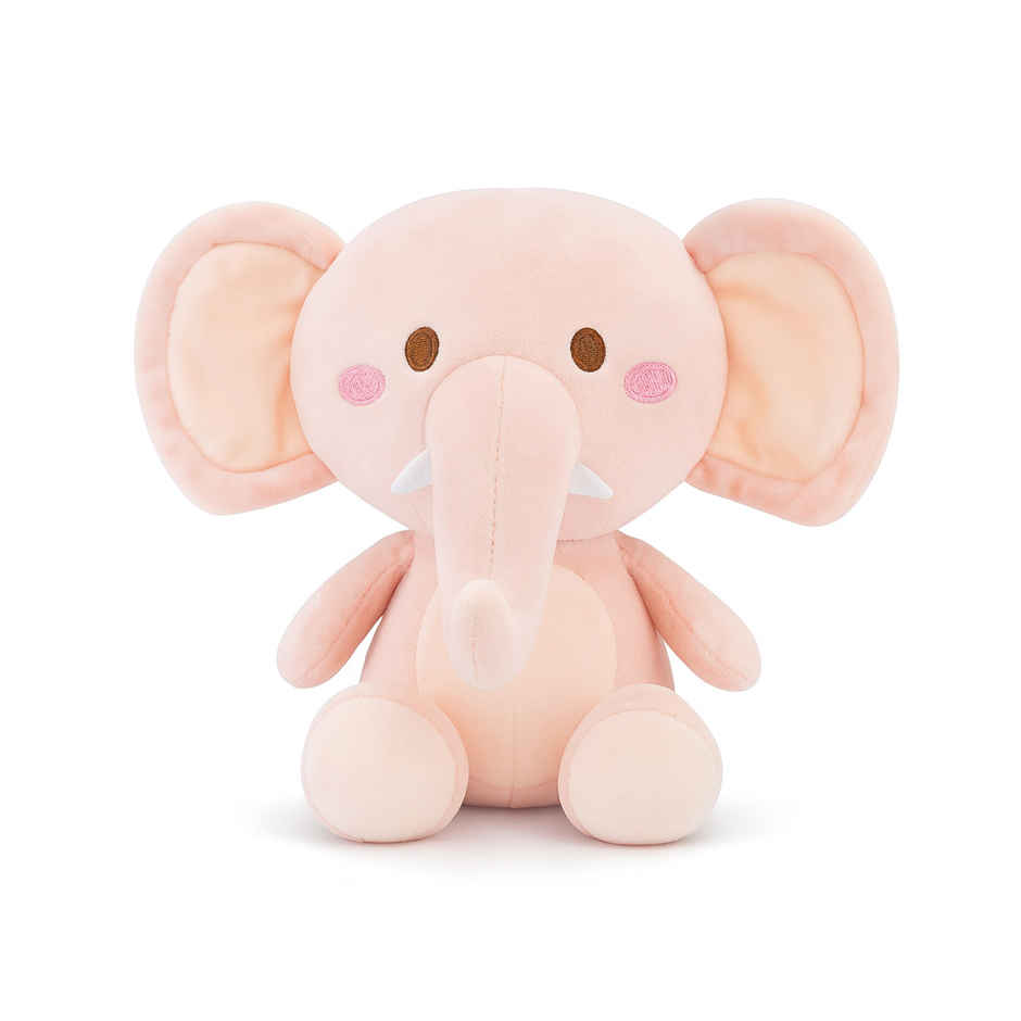 Spanker Elephant Soft Toy Cute Mini Plush with Blush Cheeks | Pink - 17 cm