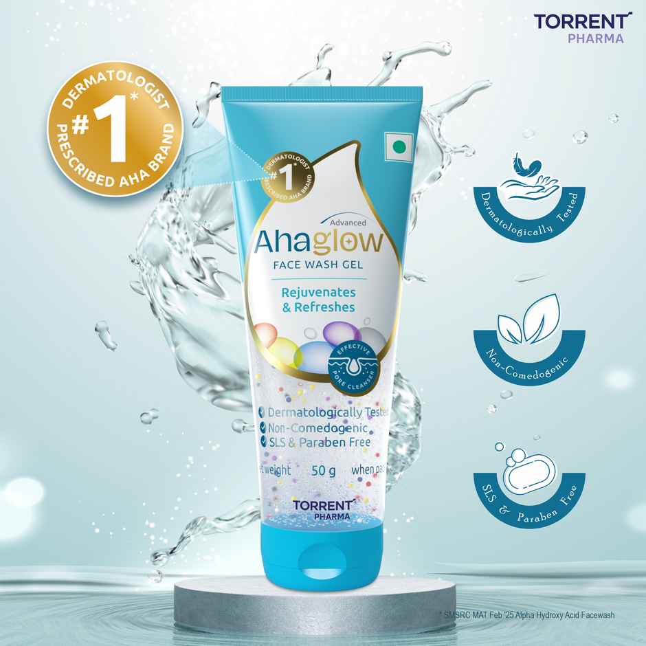 Ahaglow Advanced Face Wash Gel With Aha | Glow Bombs | Jojoba | Tea Tree Oil | Allantoin
