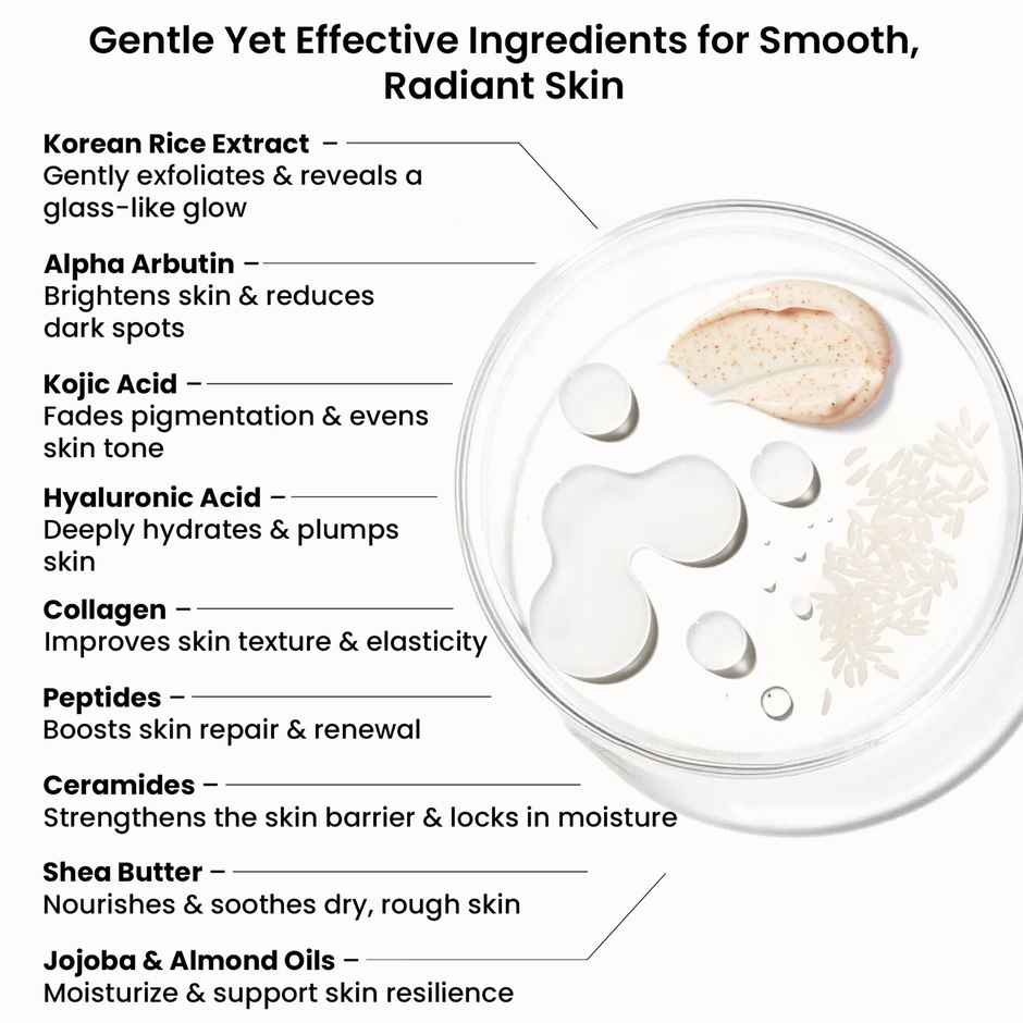 Wild Oak Korean Rice Face Scrub For Glass Skin