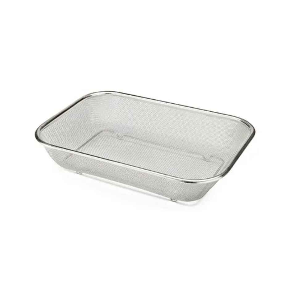 Petals Steel Multi Colander,Fridge Storing, Fruit Basket, Vegetable Strainer | 30x22x6.5 Cm