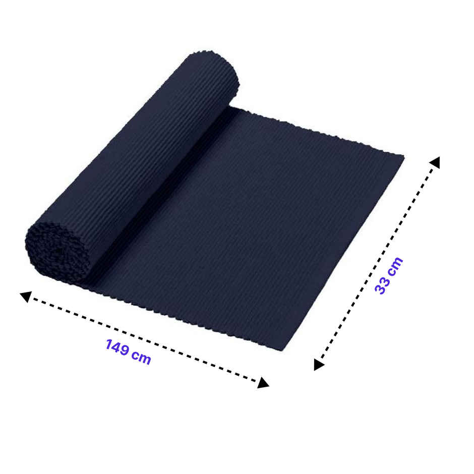 Lushomes Table Runner - Blue | Ribbed | 13 x 59 inch