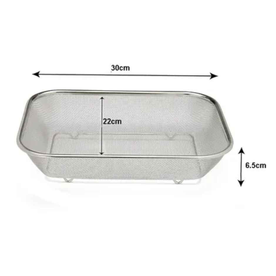 Petals Steel Multi Colander,Fridge Storing, Fruit Basket, Vegetable Strainer | 30x22x6.5 Cm