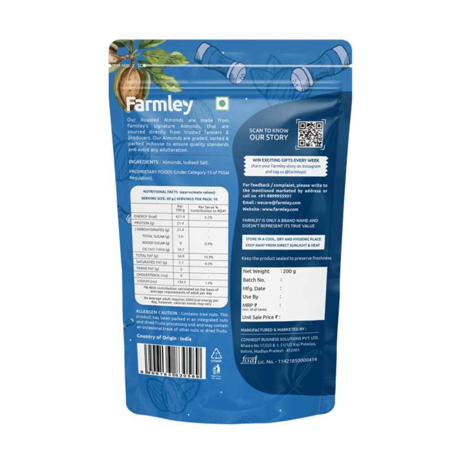 Farmley Classic Salted Roasted Almonds (Badam) Combo  
