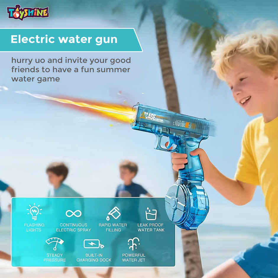 Rechargeable Automatic Water Gun | Holi Special | 330 ml | LED Blue | Toyshine
