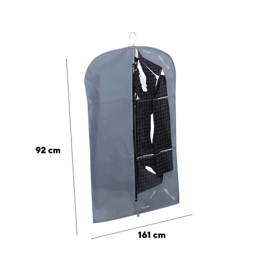 Kuber Industries 6 Pieces Half Transparent Non Woven Men's Coat Blazer Suit Cover (Grey)