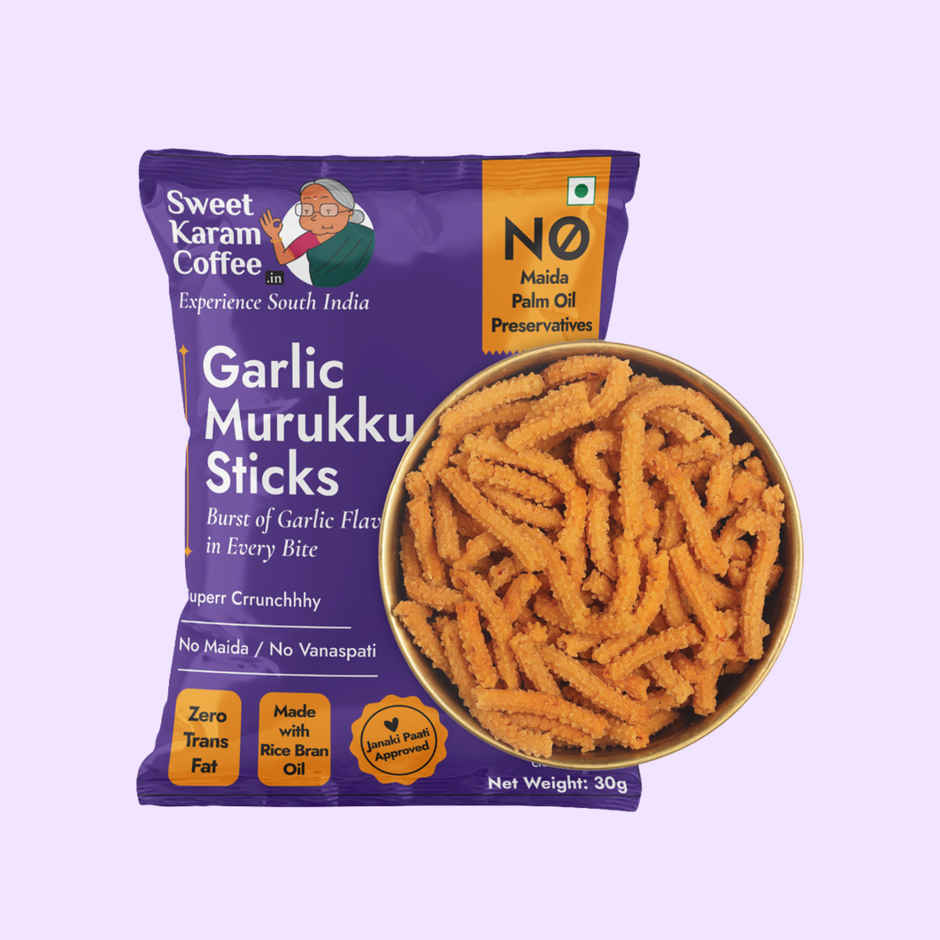 Sweet Karam Coffee Garlic Murukku Crisps (Chakli) - Namkeen Snacks