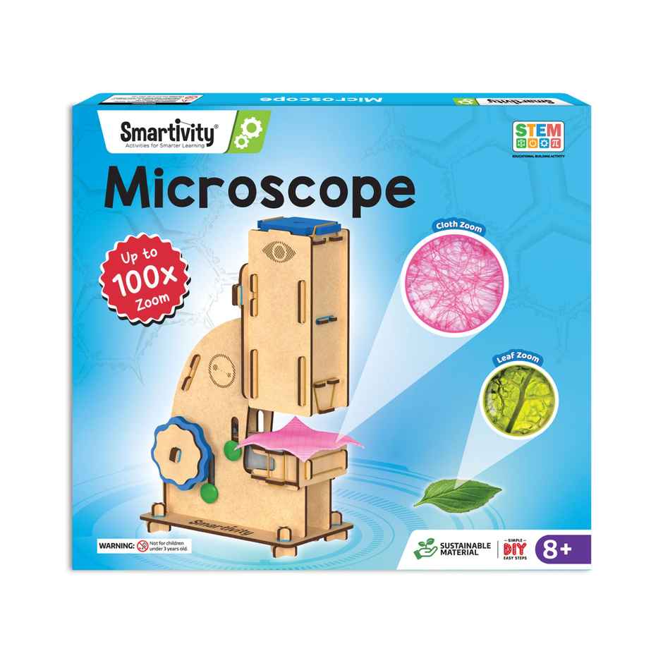 Smartivity Microscope 100x Zoom Toy for 6 to 12-Year-Old Kids, Fun & Learn DIY Activity Kit