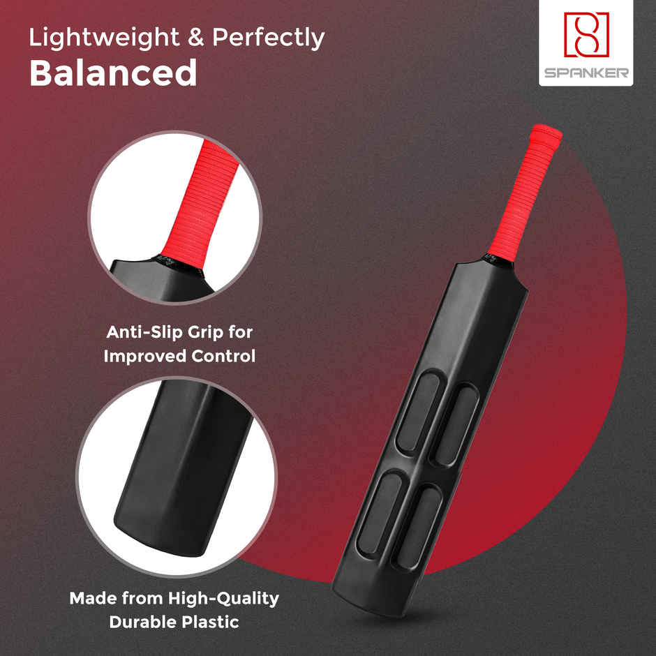 Spanker Sports Plastic Scoop Cricket Bat for Kids, Lightweight Soft Ball Practice Bat