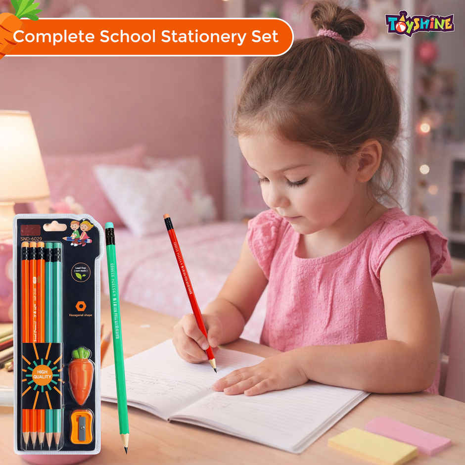 Toyshine HB Pencil with Eraser Sharpener Cute Carrot Eraser