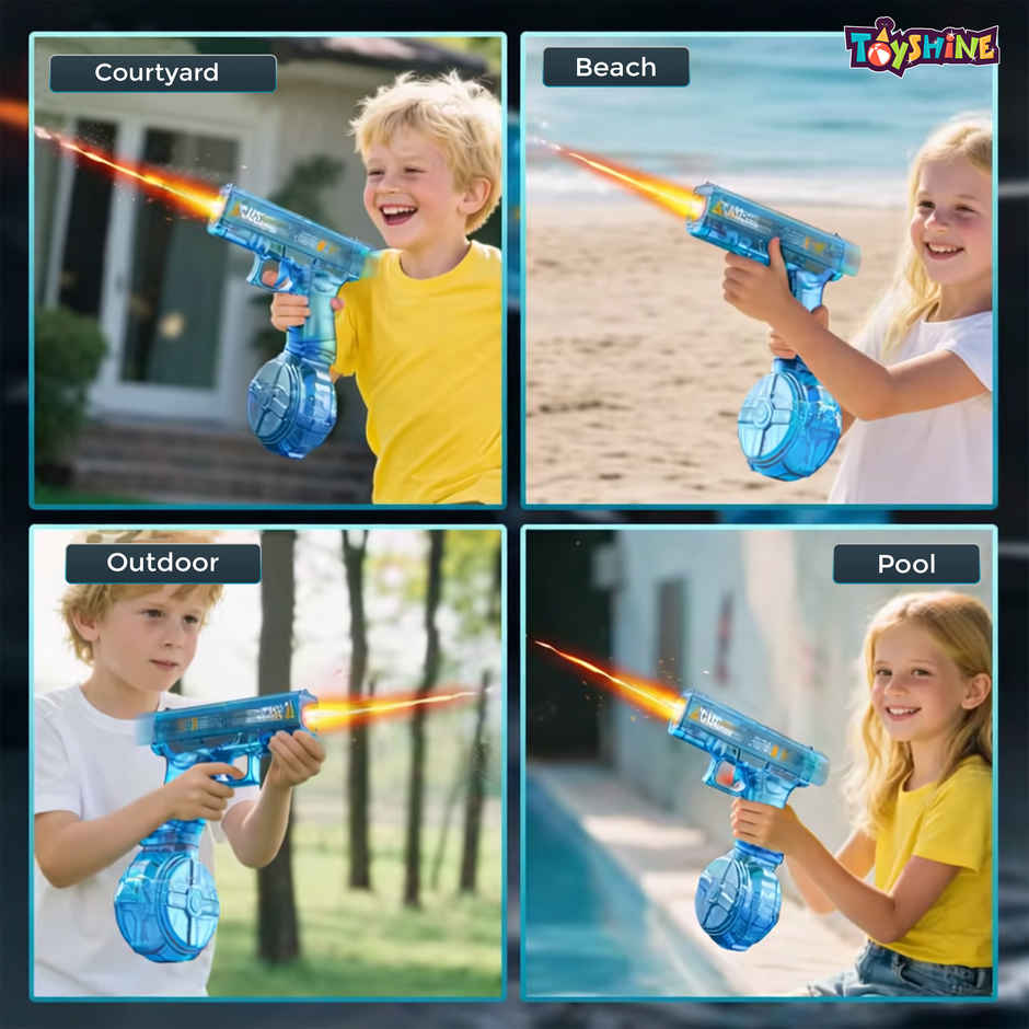 Rechargeable Automatic Water Gun | Holi Special | 330 ml | LED Blue | Toyshine