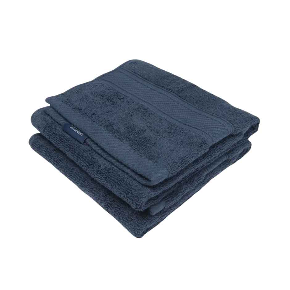Jockey T201 Cotton Terry Hand Towels | Ultrasoft & Durable | Solid Navy