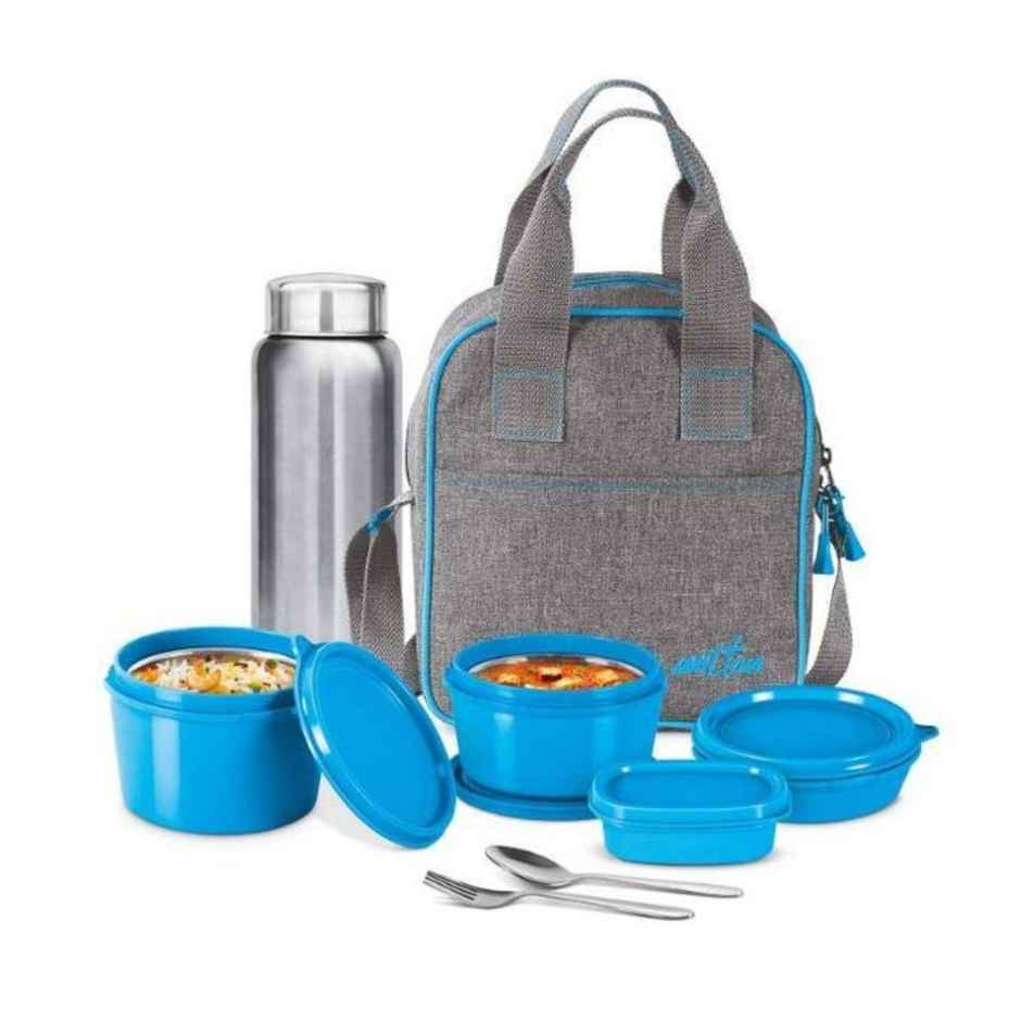 Milton Savor Lunch Tiffin (3 Microwave Safe Inner Steel Containers, 180/320/450 Ml;