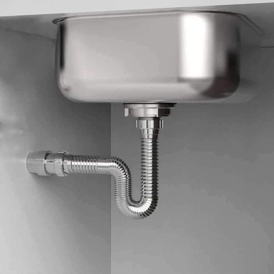 Ruhe PVC Flexible Waste Pipe with Chrome Finish (30 Inches)