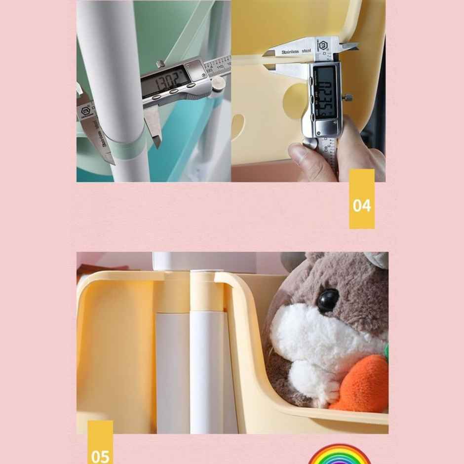 Kuber Industries Polypropylene 3 Layer Smiley Design Children's Storage Rack