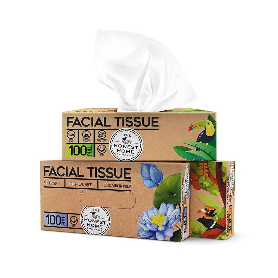 The Honest Home Company Face Tissue 100 Pulls | 2 Ply rating | Pack of 3