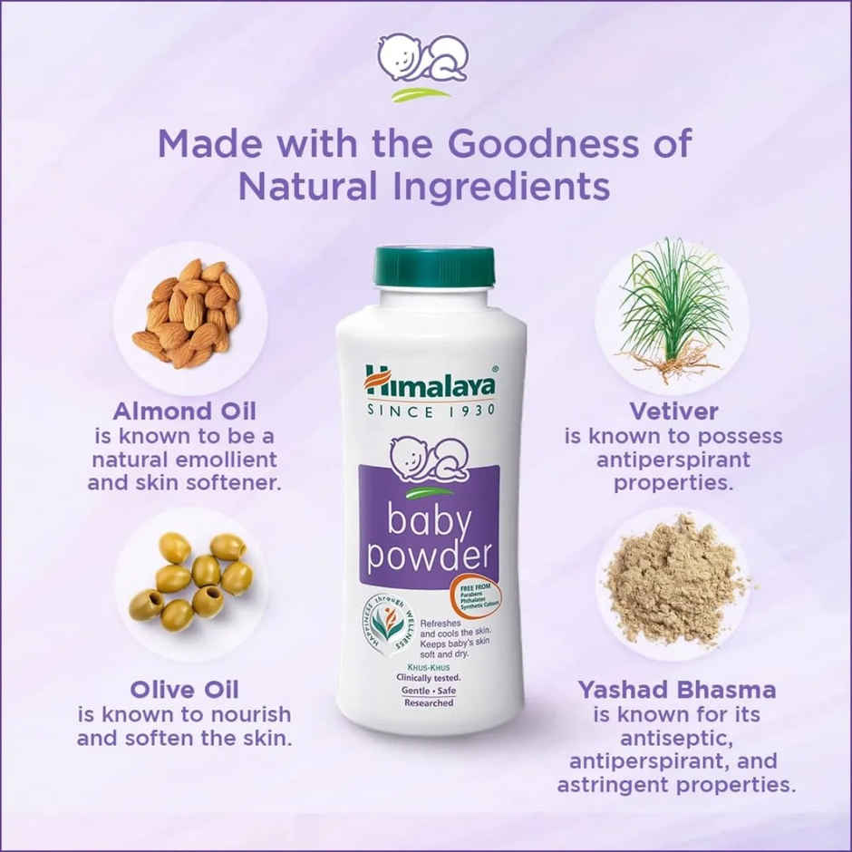 Himalaya Gentle Baby Powder with Natural Goodness for Smooth & Dry skin